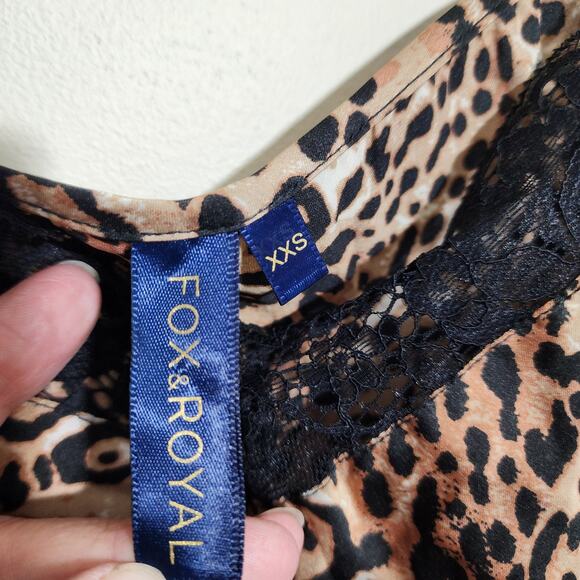 Fox & Royal by City Chic Cheetah print lace trim camisole top woman's size 12 - Picture 2 of 9